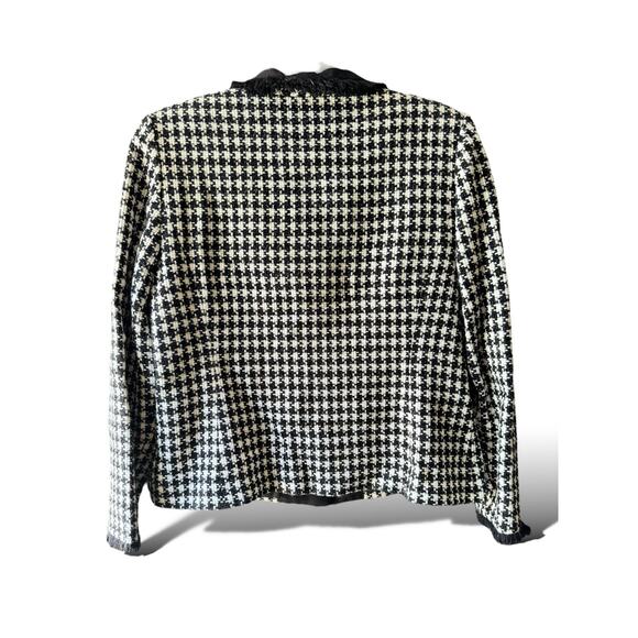 NWT Shomi Petites Houndstooth Black White Blazer Size 14 - Picture 6 of 12
